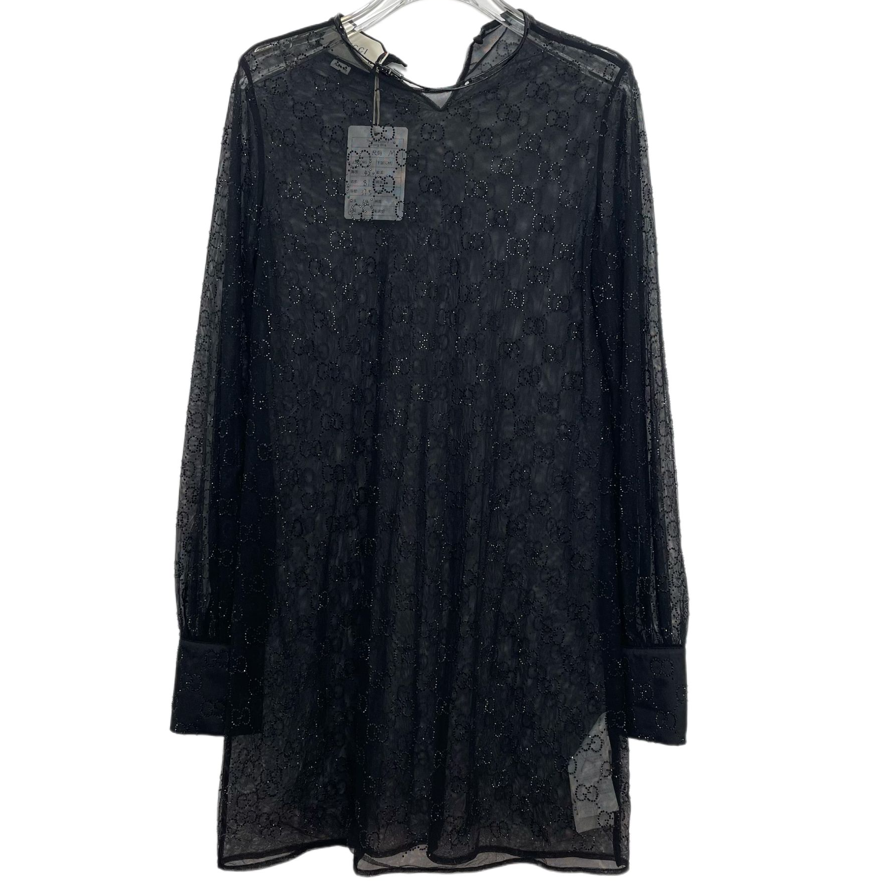 99新 GUCCI/古驰 A级 水钻蕾丝网连衣裙 J1957 M码 CS