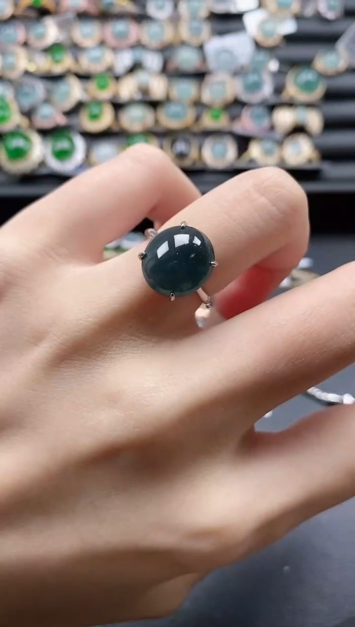 【闪购商品】翡翠戒指银S925镶嵌51511