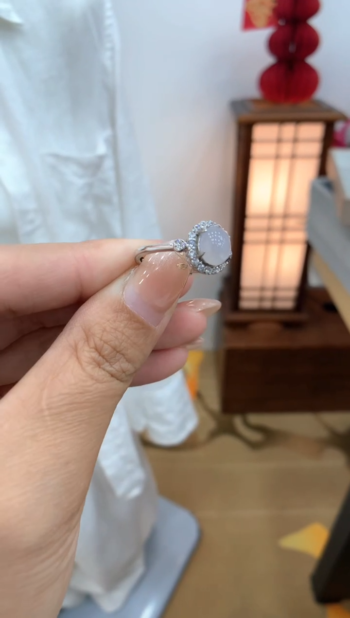 【闪购商品】翡翠戒指银S925镶嵌戒指