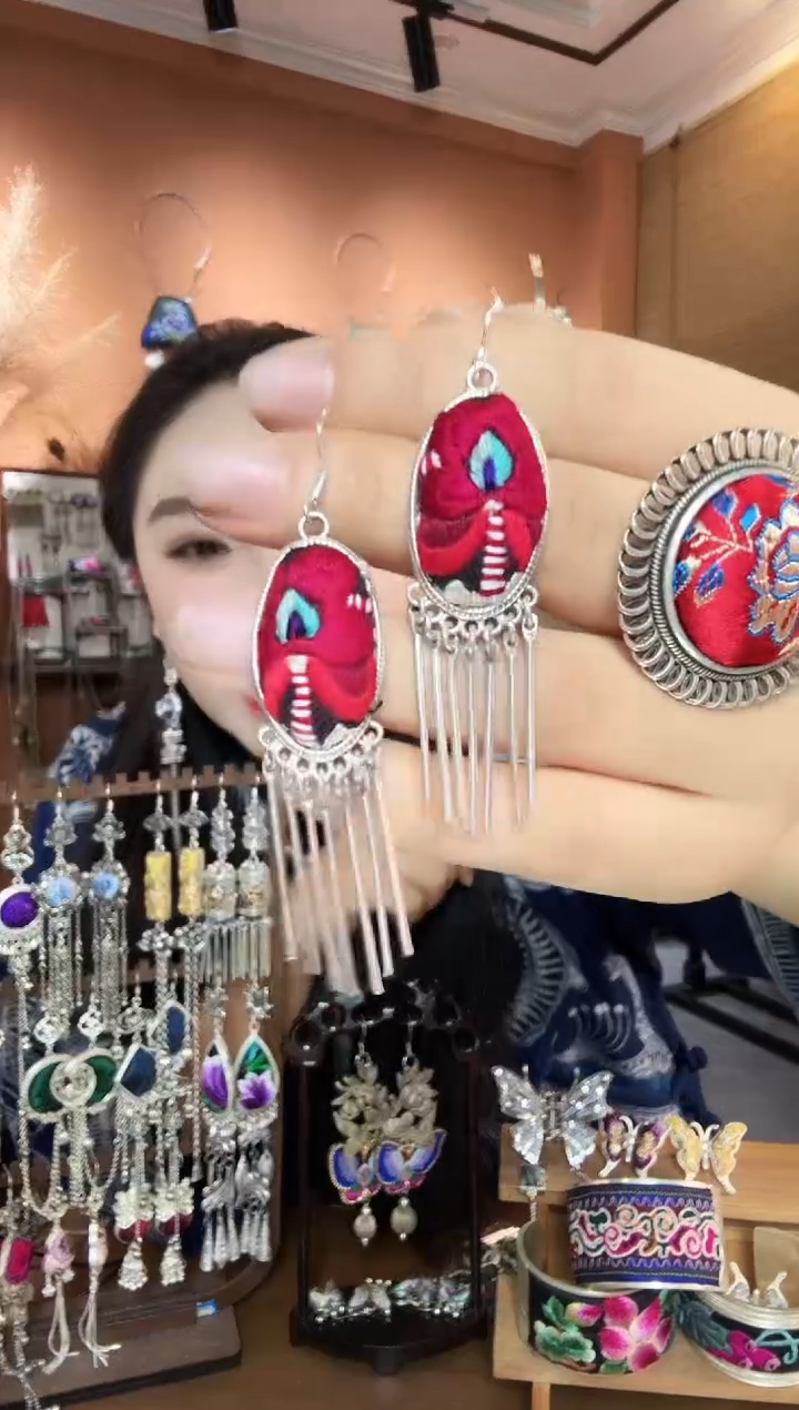 刺绣纯手工民族风耳环