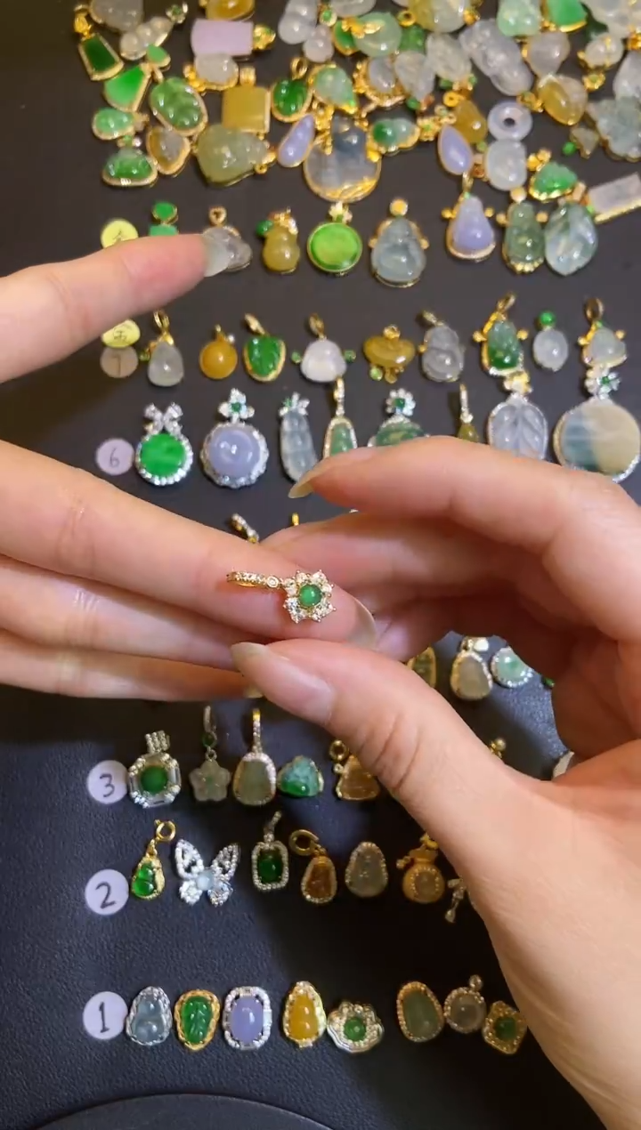 吊坠(不含链)银S925镶嵌翡翠1