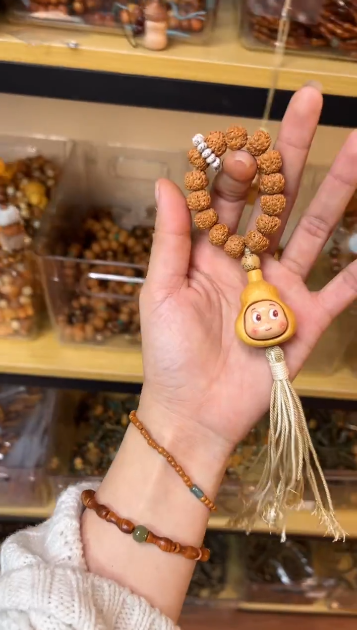 非洲檀香无事牌葫芦星星人手捻+龙虾扣