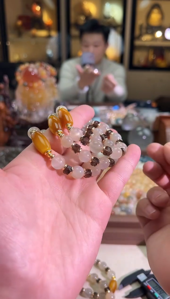 未镶嵌手链水晶10mm+茶水月光DIY（多样性发一）