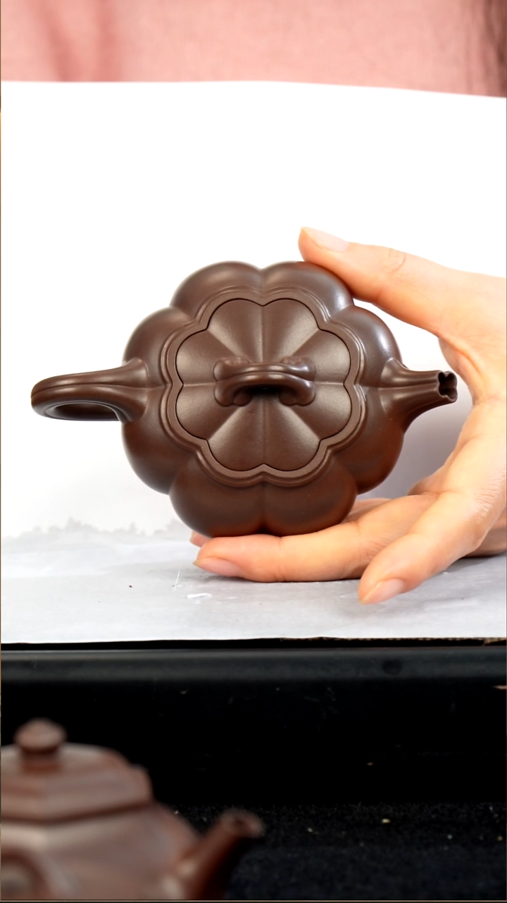 茶壶紫砂老紫泥筋纹花语160