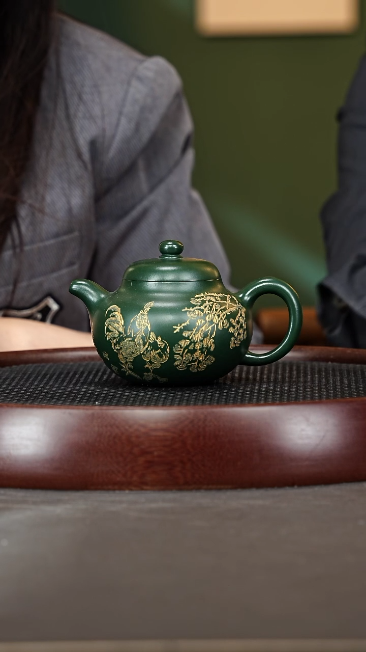 茶壶紫砂76SZY柿圆 大亨绿泥300cc