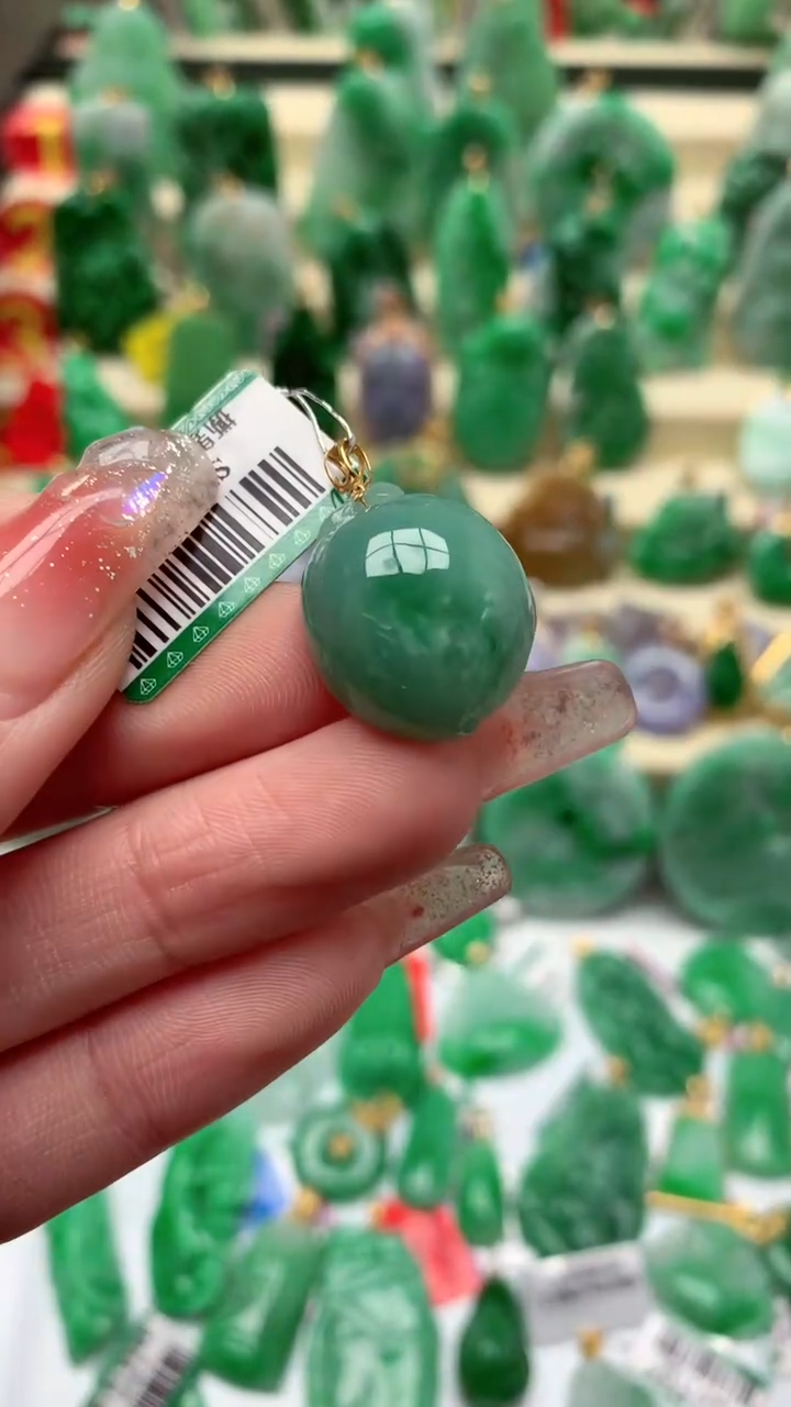 【闪购商品】翡翠颈饰18K金镶嵌挂件