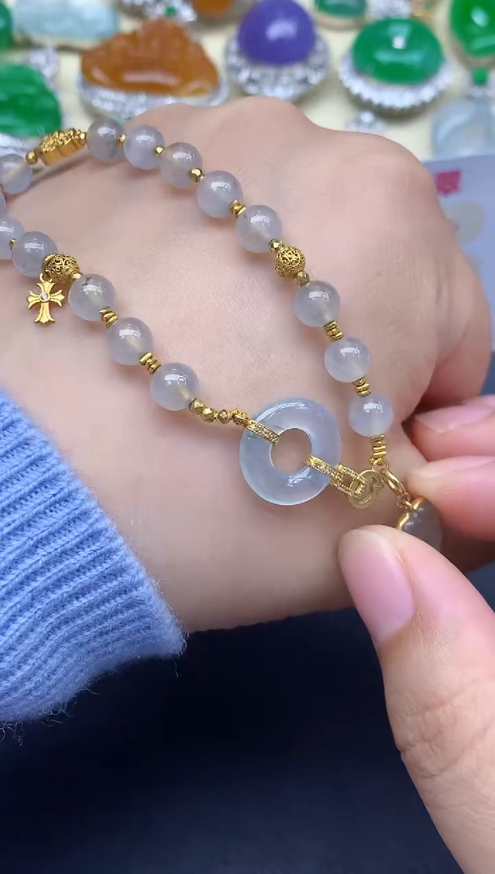 18K金镶嵌手链翡翠191-中国好珍宝