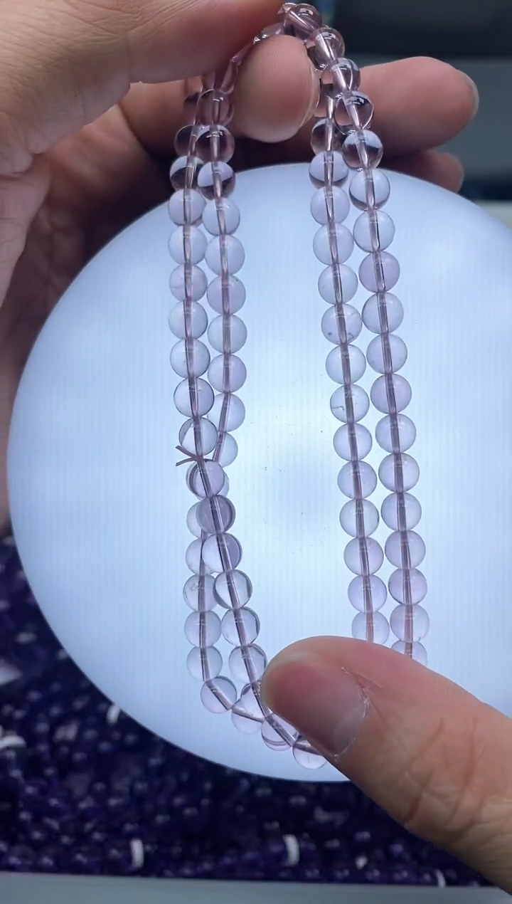 未镶嵌手串水晶6紫水晶多圈6mm