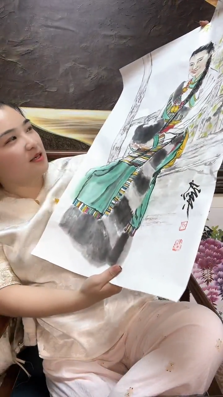 【闪购商品】国画2-15-15何老师人物作品