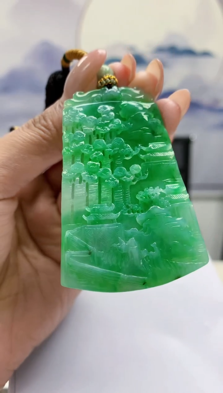 定制翡翠未镶嵌5028MM-毛货挂件165