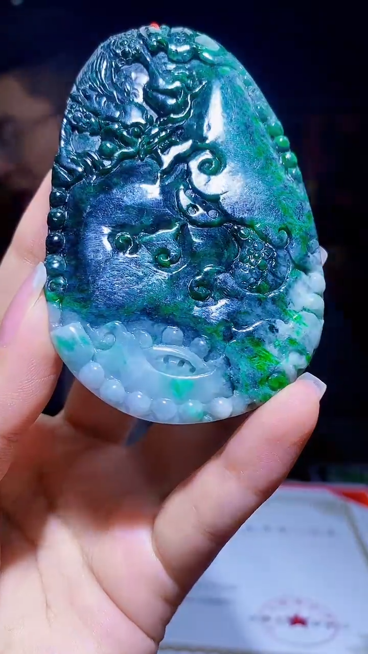 未镶嵌定制翡翠KK翡翠毛货吊坠-19