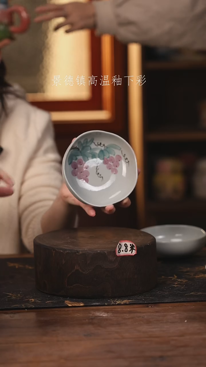 陶瓷景德镇高温釉下手绘陶瓷@L650@