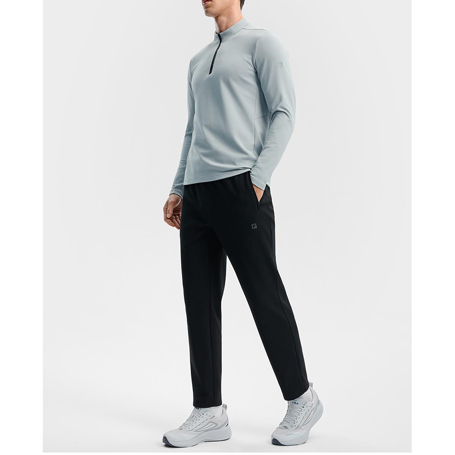 FILA斐乐长裤子男士2025冬季新款加绒健身运动直筒裤