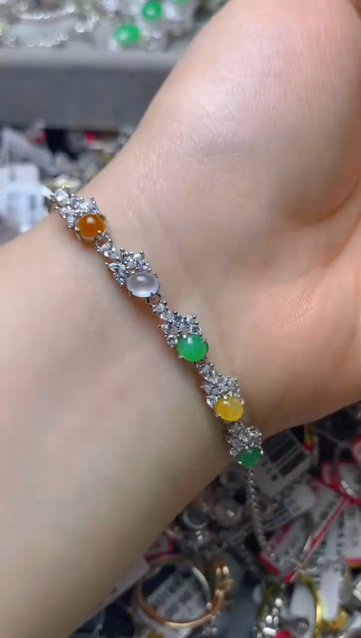 银S925镶嵌戒指翡翠百内无证书