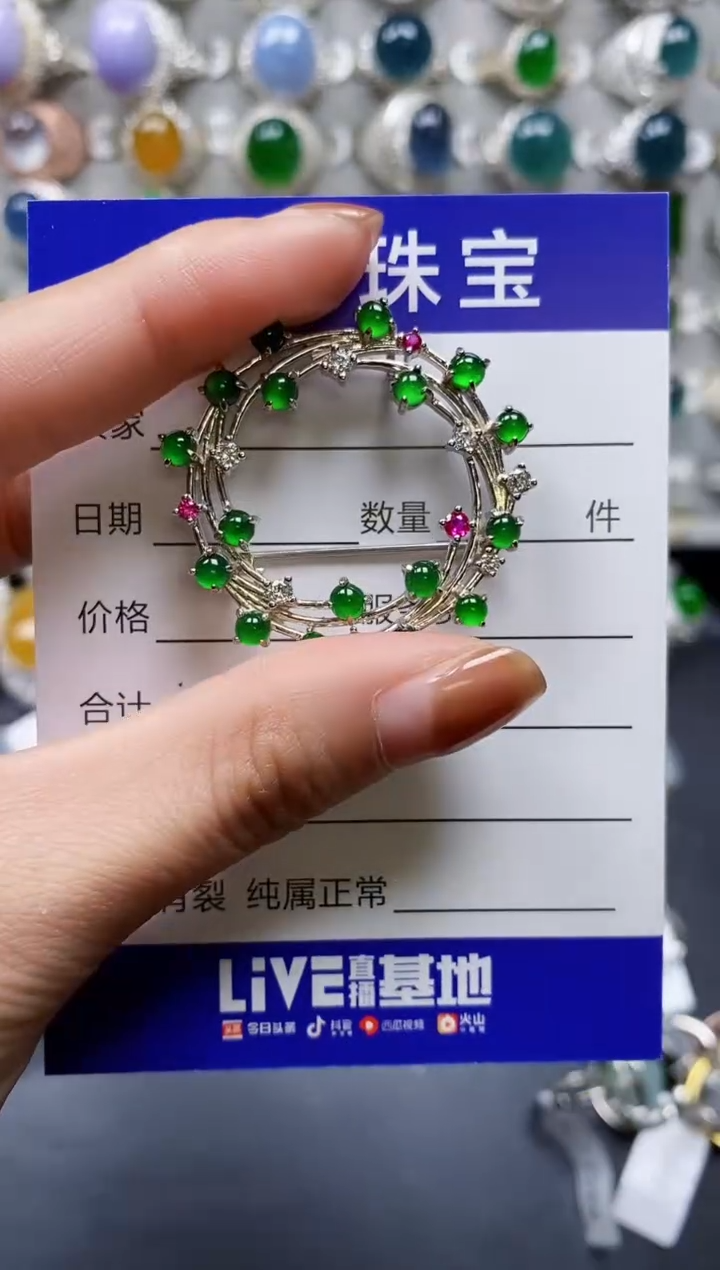 【闪购商品】翡翠颈饰银S925镶嵌0668