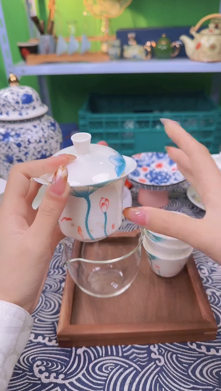【闪购商品】洛丰奇茶具坊（荷花旅行套）