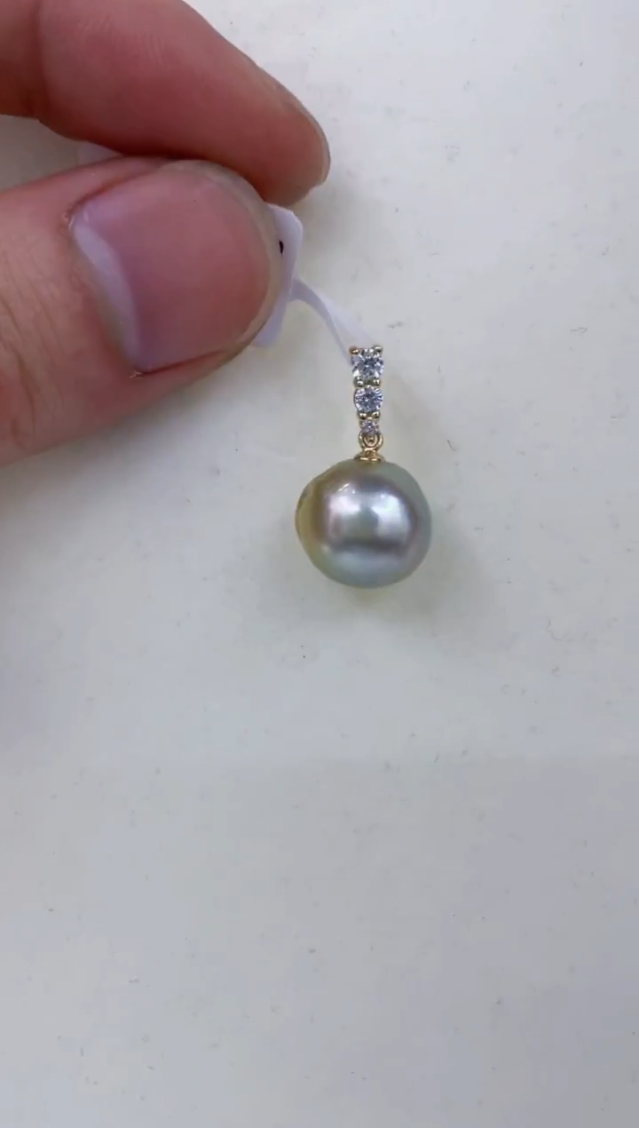 银S925镶嵌颈饰海水珍珠  