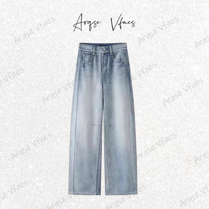 [ARQSEVFAES正品]—2025新款直筒休闲水洗高腰气质牛仔裤-50213236