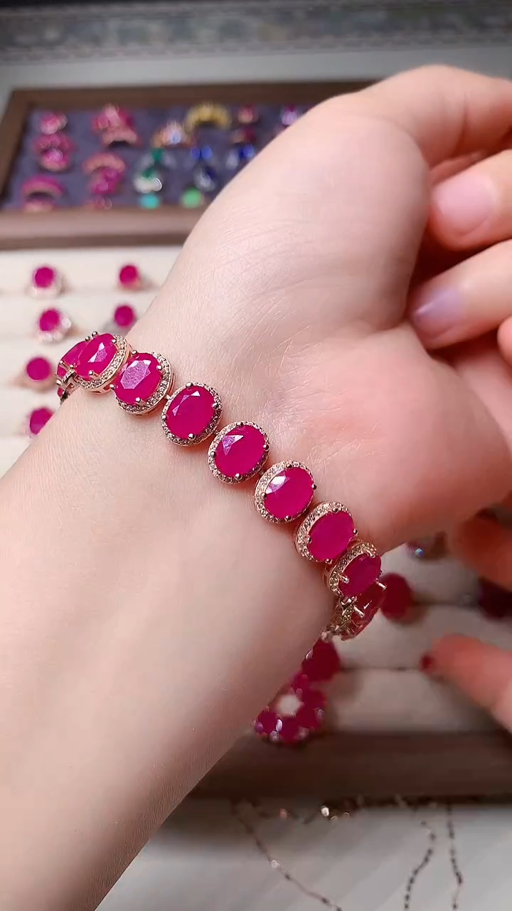 【闪购商品】红宝石手链银S925镶嵌00000