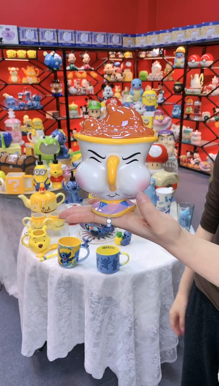 【闪购商品】1@@嘟嘟嘴阿奇陶瓷盖杯