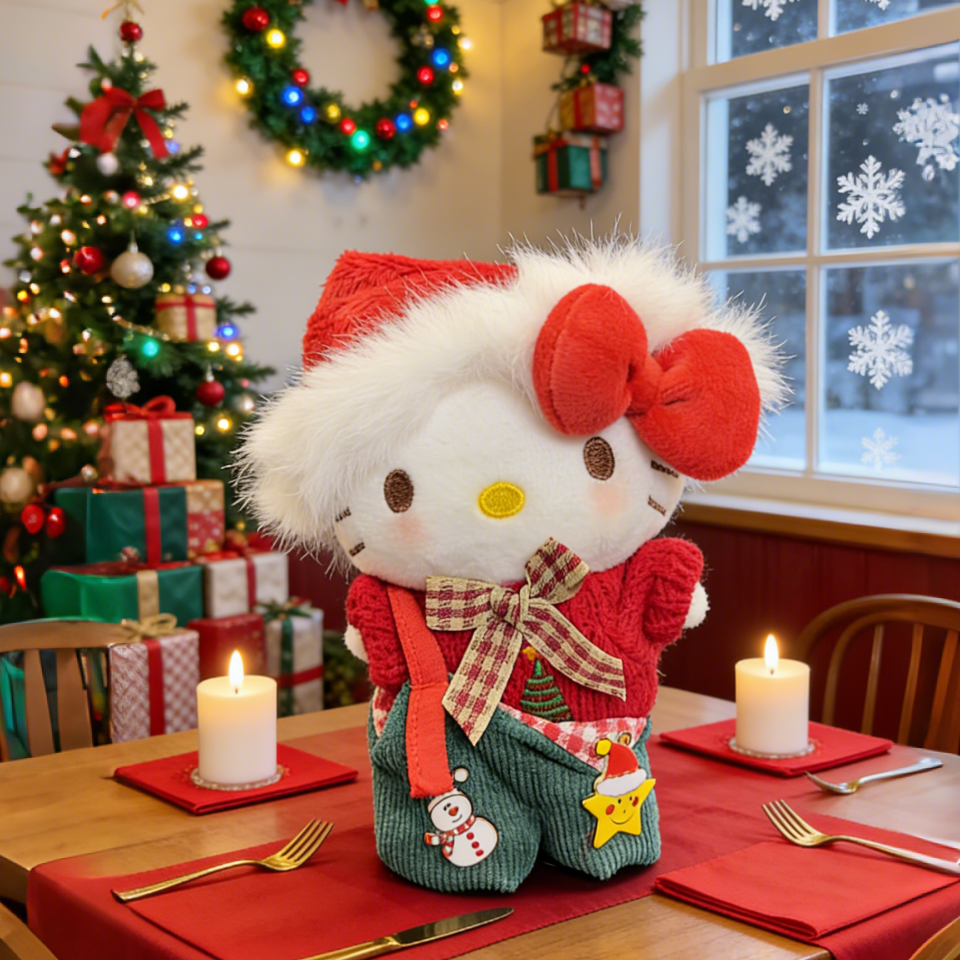 【二创】正版三丽鸥HelloKitty 圣诞kt DIY包包挂件可爱毛绒挂饰
