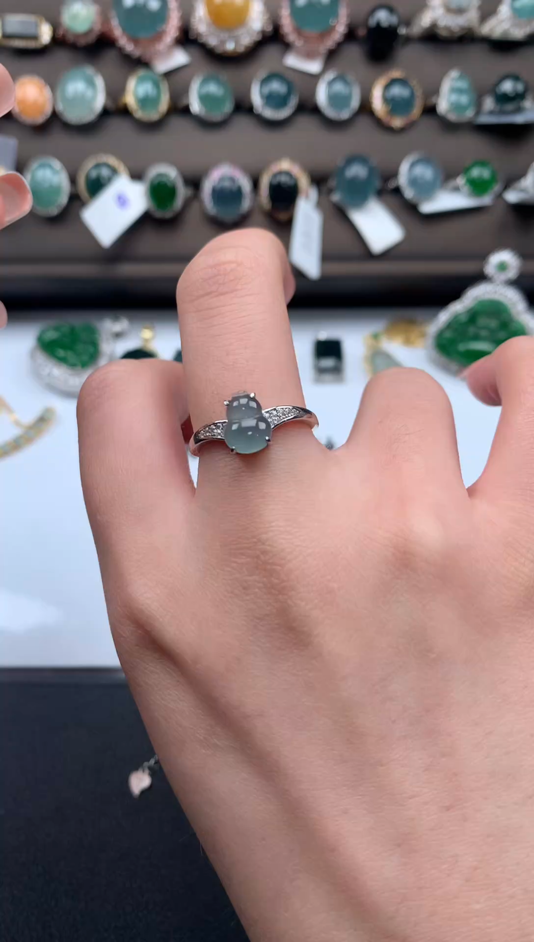 【闪购商品】翡翠戒指银S925镶嵌51424