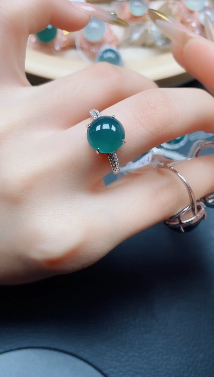 【闪购商品】翡翠戒指银S925镶嵌翡翠