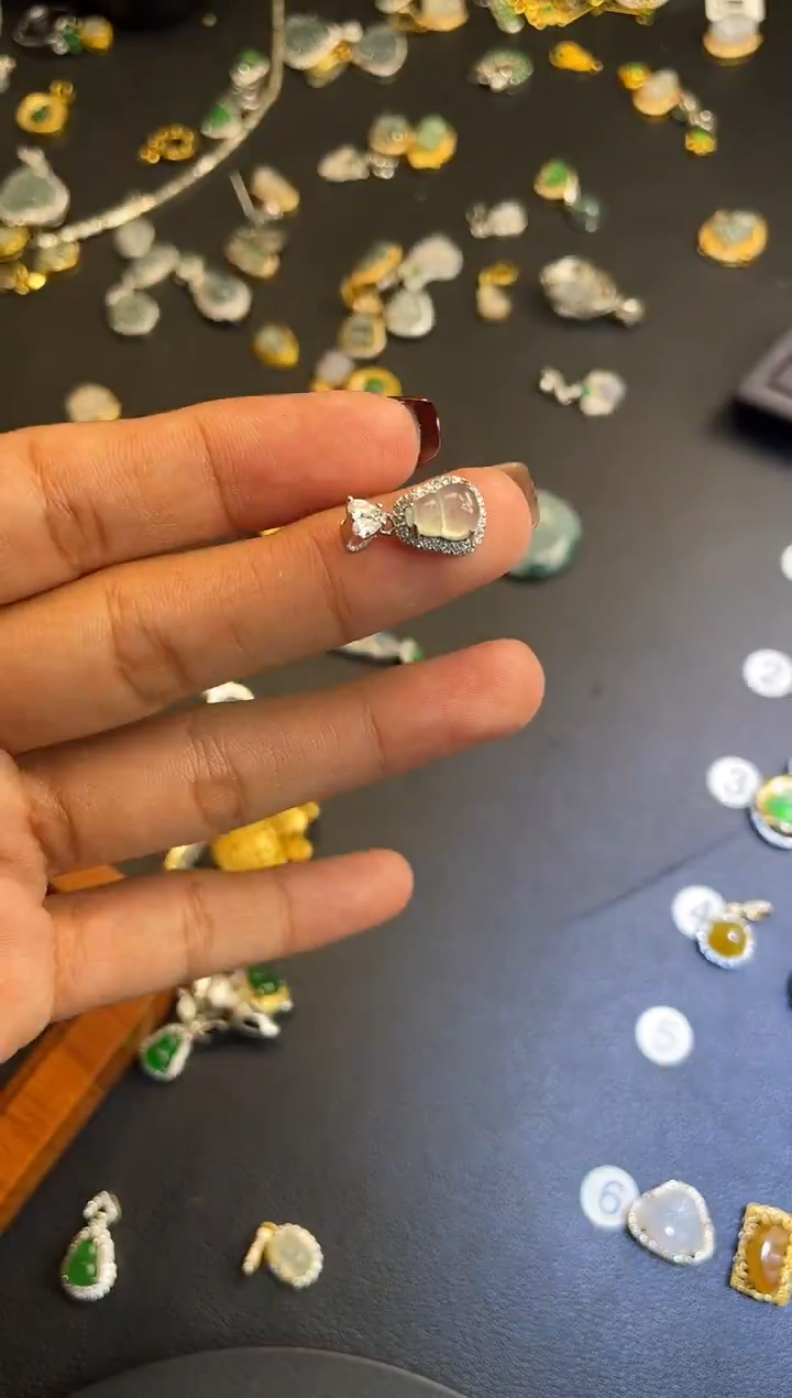 吊坠(不含链)银S925镶嵌翡翠1