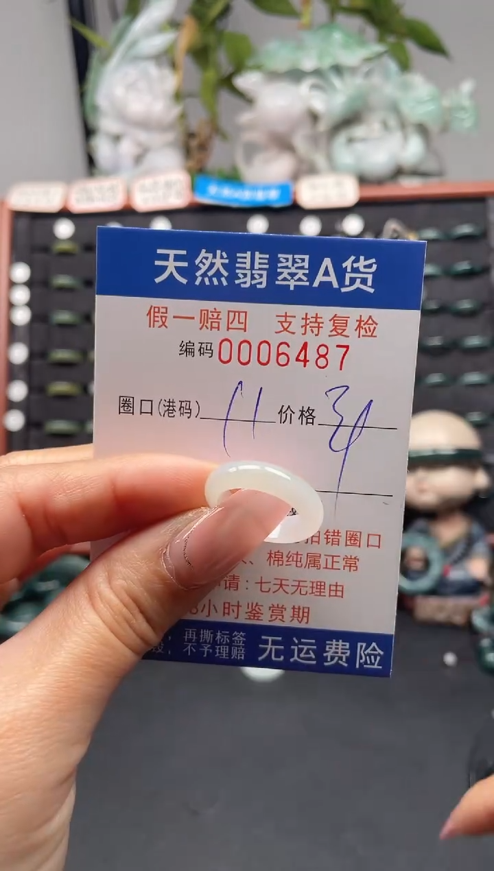 未镶嵌戒指翡翠11*6487