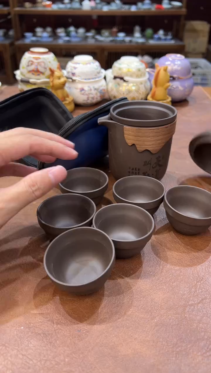 真的很便宜会开片的旅行茶具·