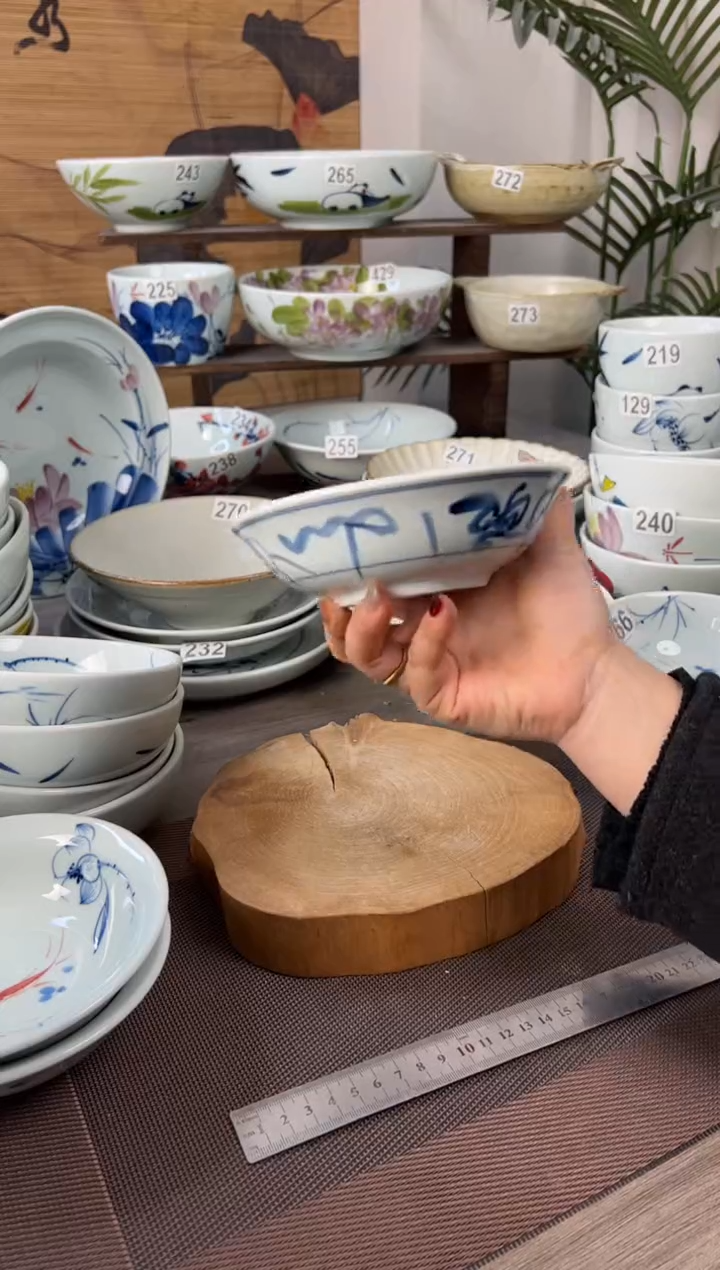 明舟中暇山茶花6寸正德碗（单只装）