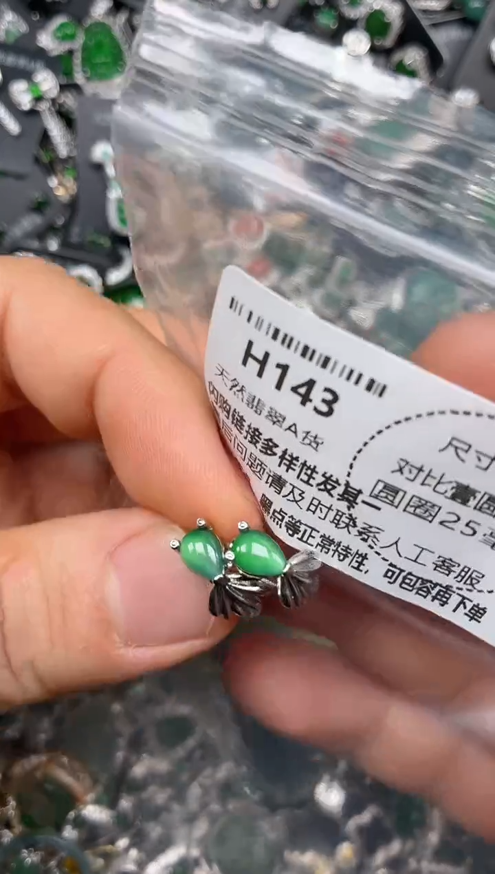 颈饰未镶嵌翡翠H143耳扣