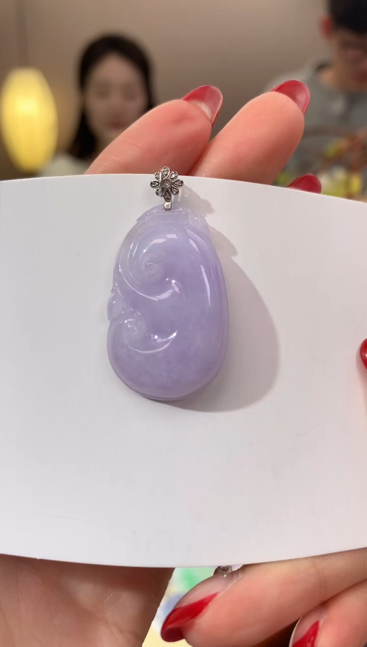 【闪购商品】翡翠颈饰18K金镶嵌天然缅甸a货翡翠