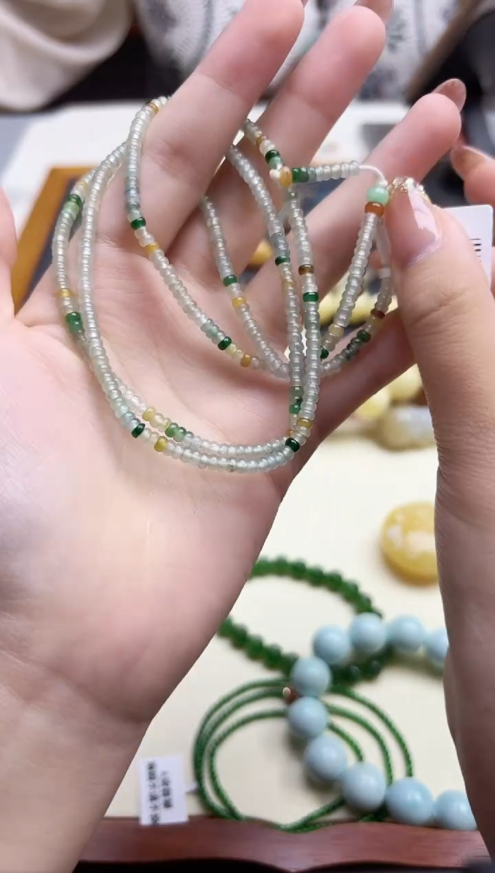 未镶嵌挂件翡翠翡翠直切长串YD