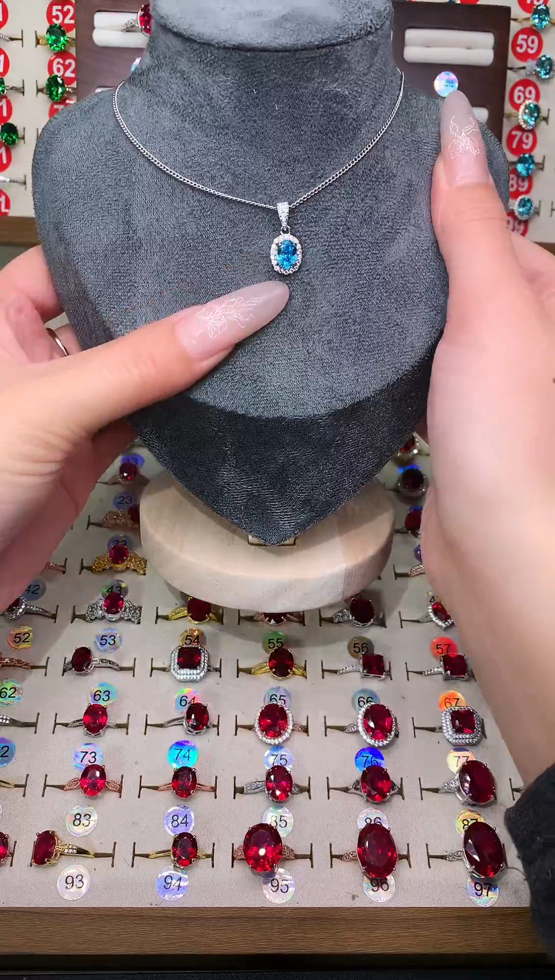 银S925镶嵌吊坠(赠链)海蓝宝石5*7 银托