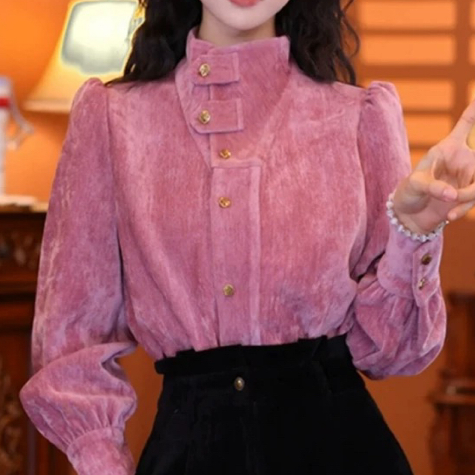 法式独特漂亮气质长袖衬衫女装2025秋冬新款时尚休闲上衣768