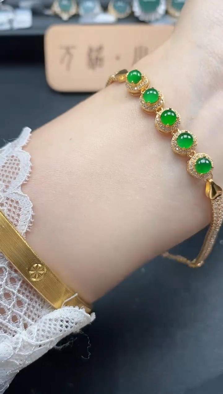 翡翠戒指银S925镶嵌5151-6