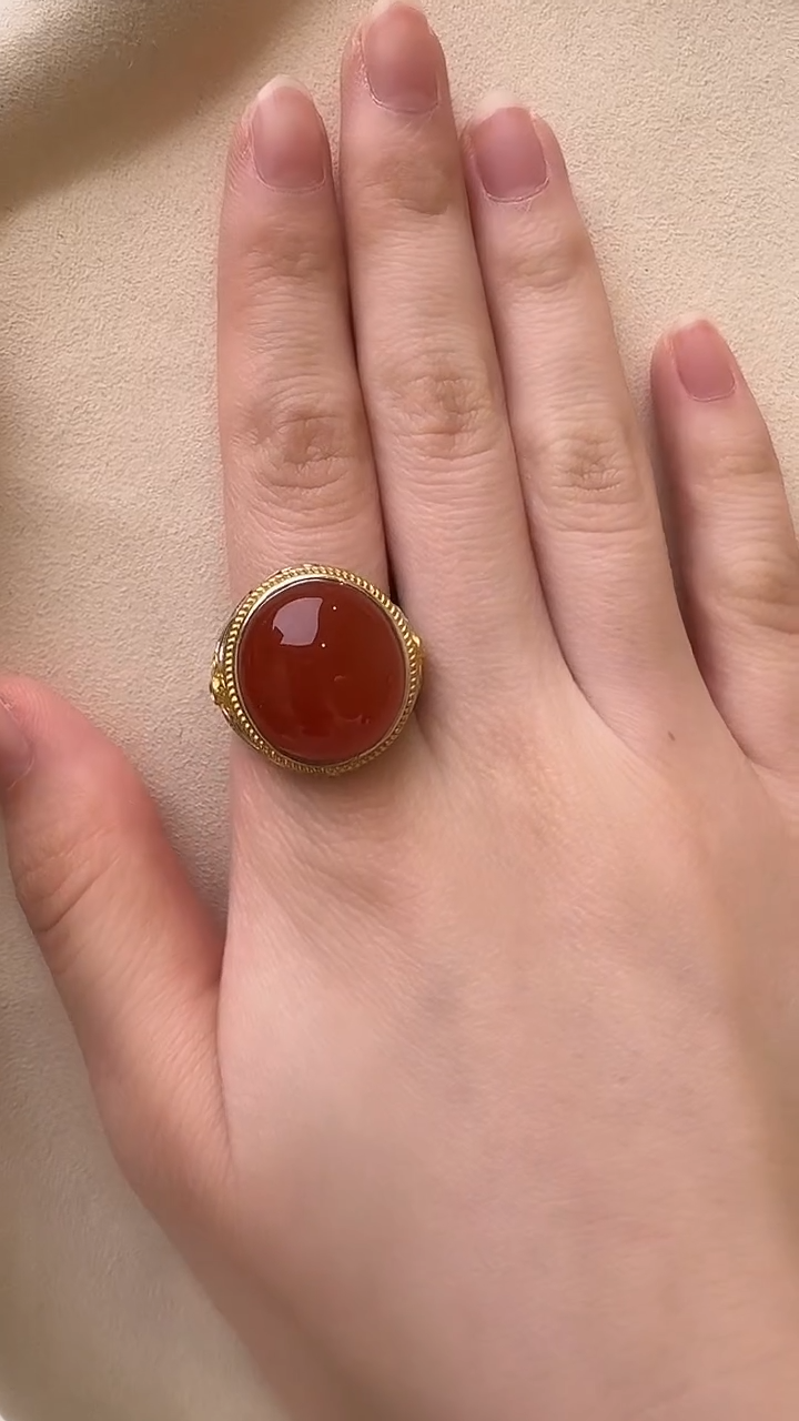 未镶嵌南红玛瑙戒指戒指