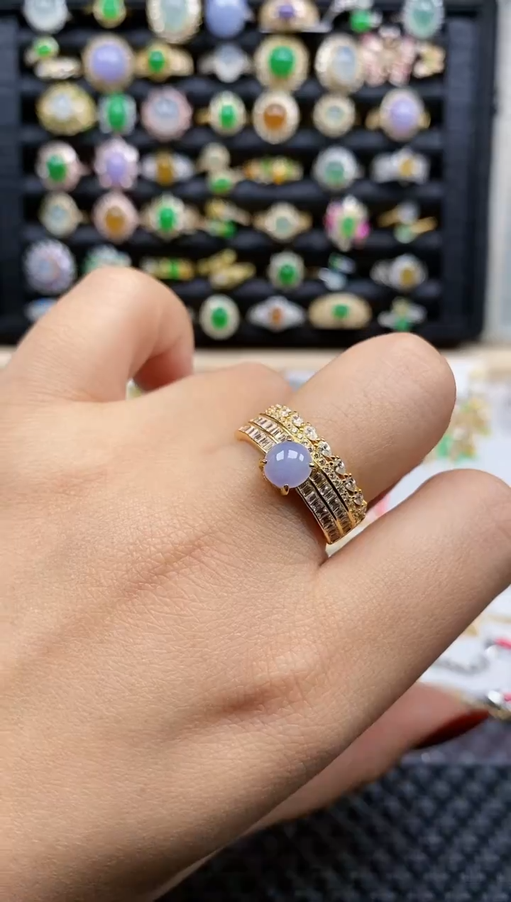 银S925镶嵌戒指翡翠265