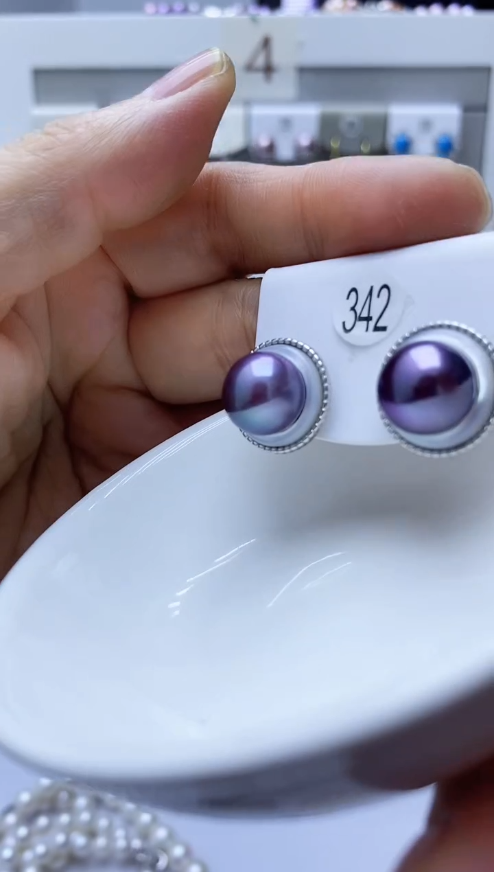 【闪购商品】淡水珍珠耳饰银S925镶嵌342