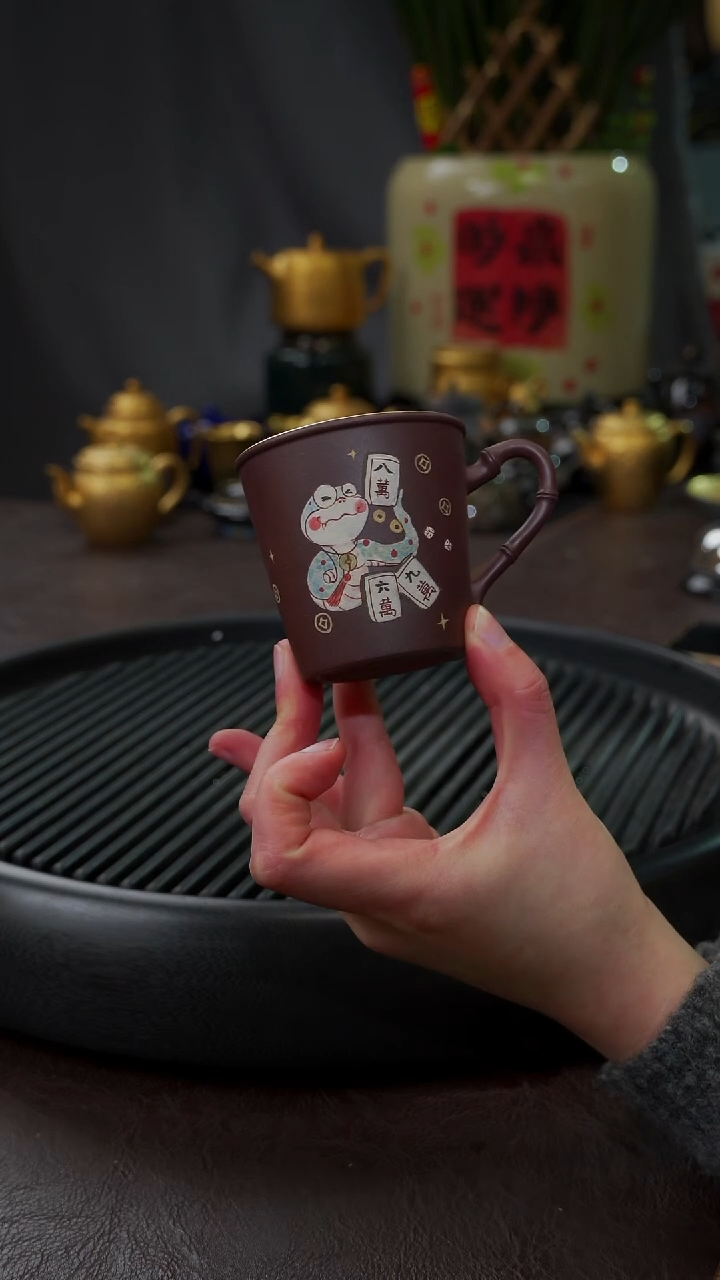 【闪购商品】杯【宜景窑紫砂鎏金】杯子