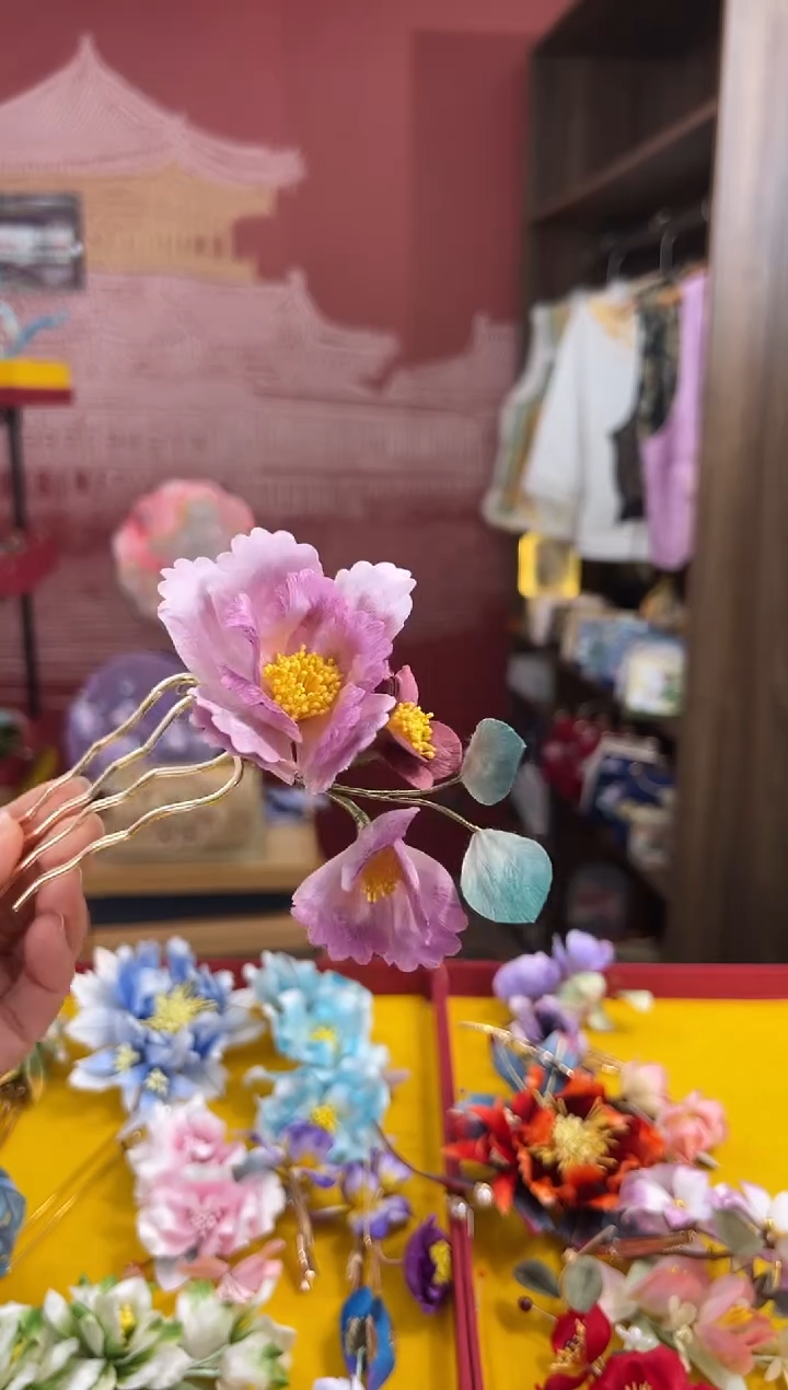 【闪购商品】刺绣非遗绒花（发饰）
