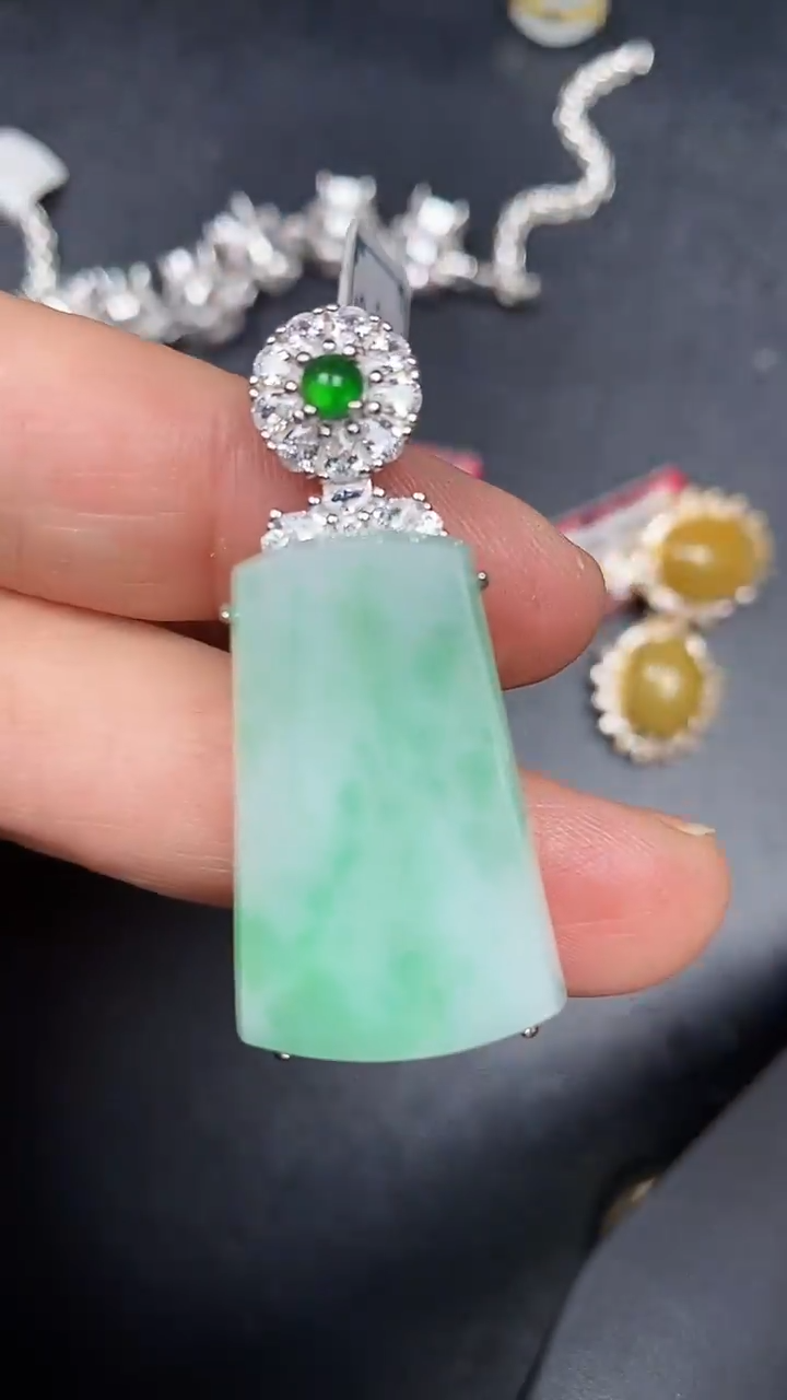 银S925镶嵌戒指翡翠1430