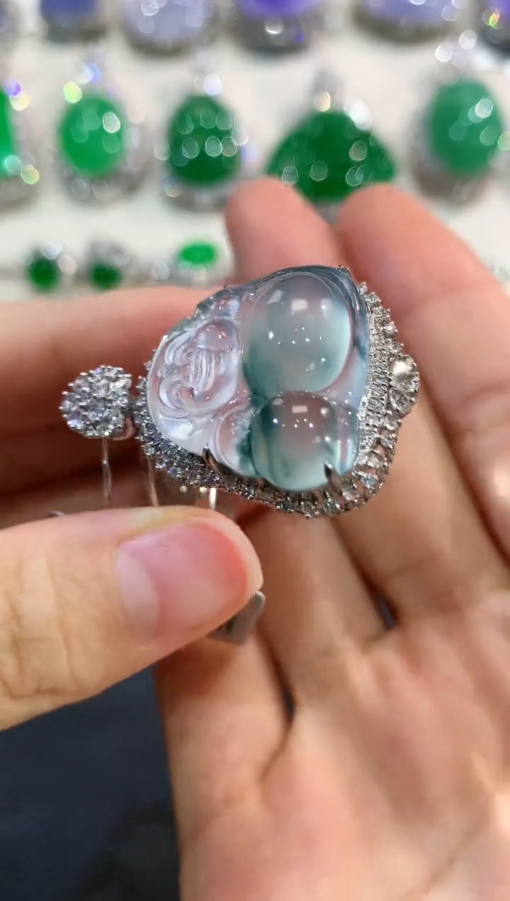 【闪购商品】翡翠吊坠(不含链)18K金镶嵌w34