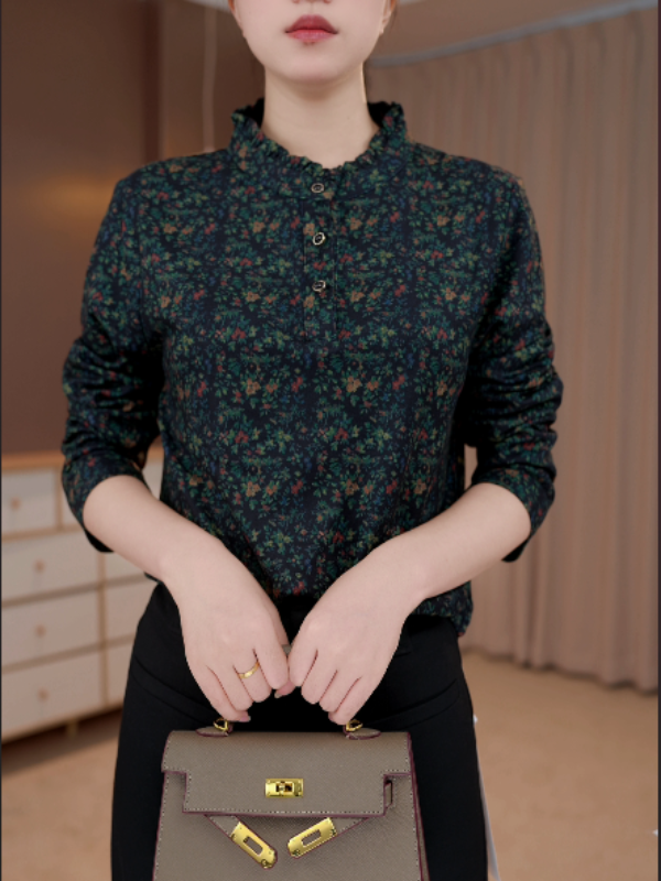 Y170新款秋冬圆领高端小衫套头时髦长袖上衣打底衫女-琳琳