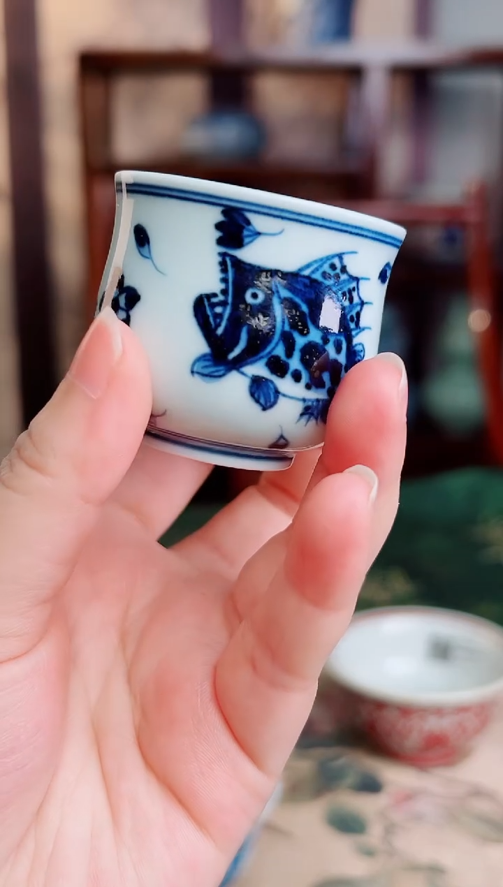 瓷片景德镇毛仔柴窑杯