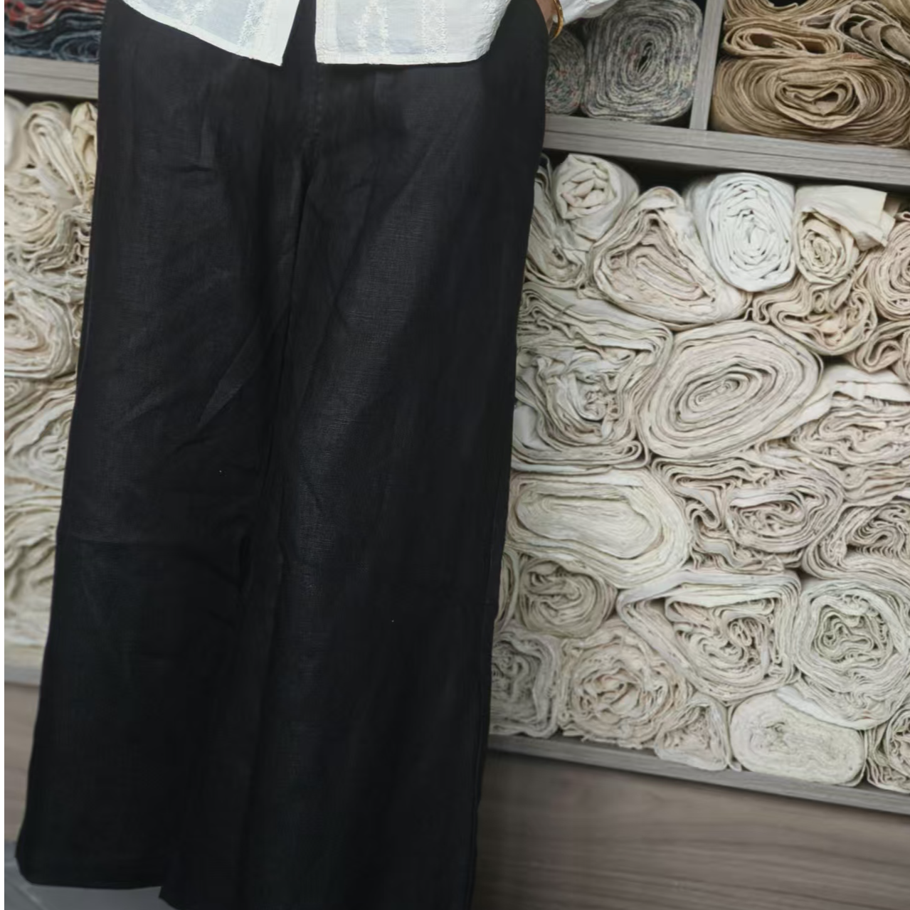 桑在云间 清风亚麻八分直筒裤（标品）