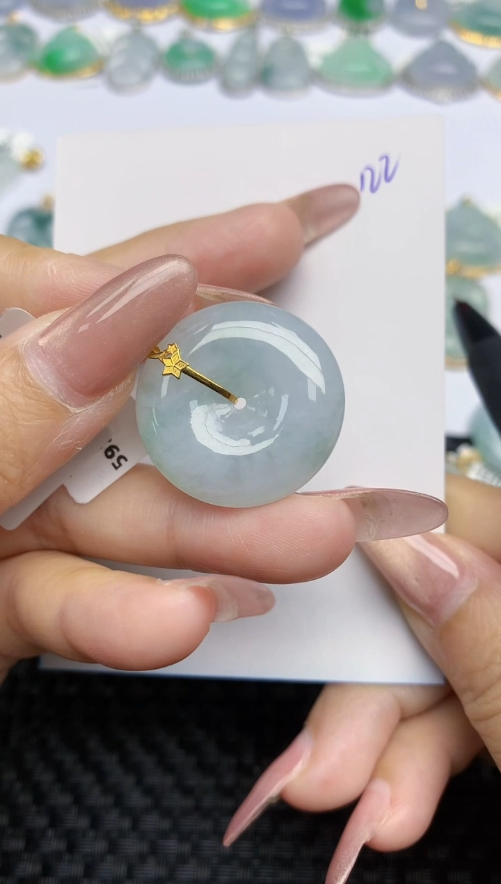 【闪购商品】翡翠颈饰18K金镶嵌天然A货翡翠 122