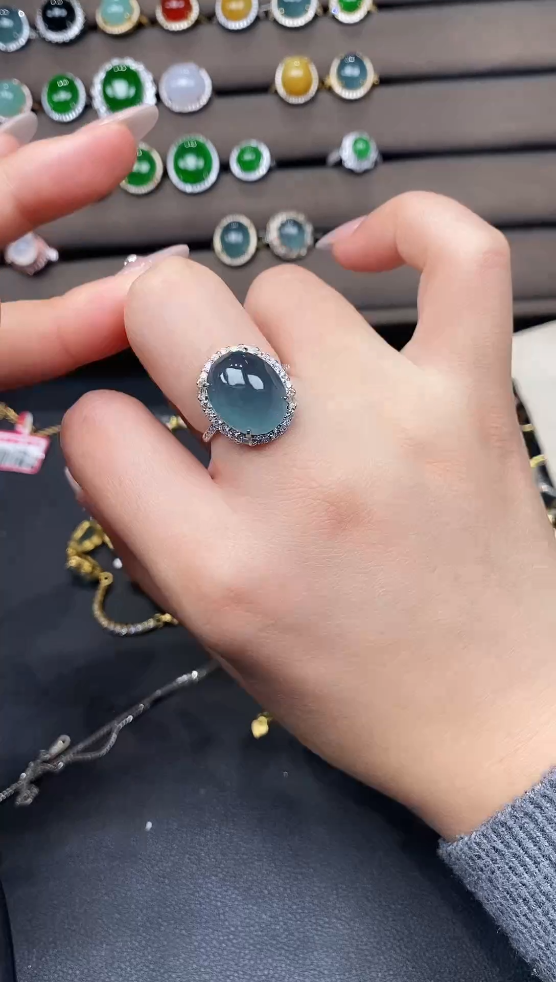 银S925镶嵌戒指翡翠111