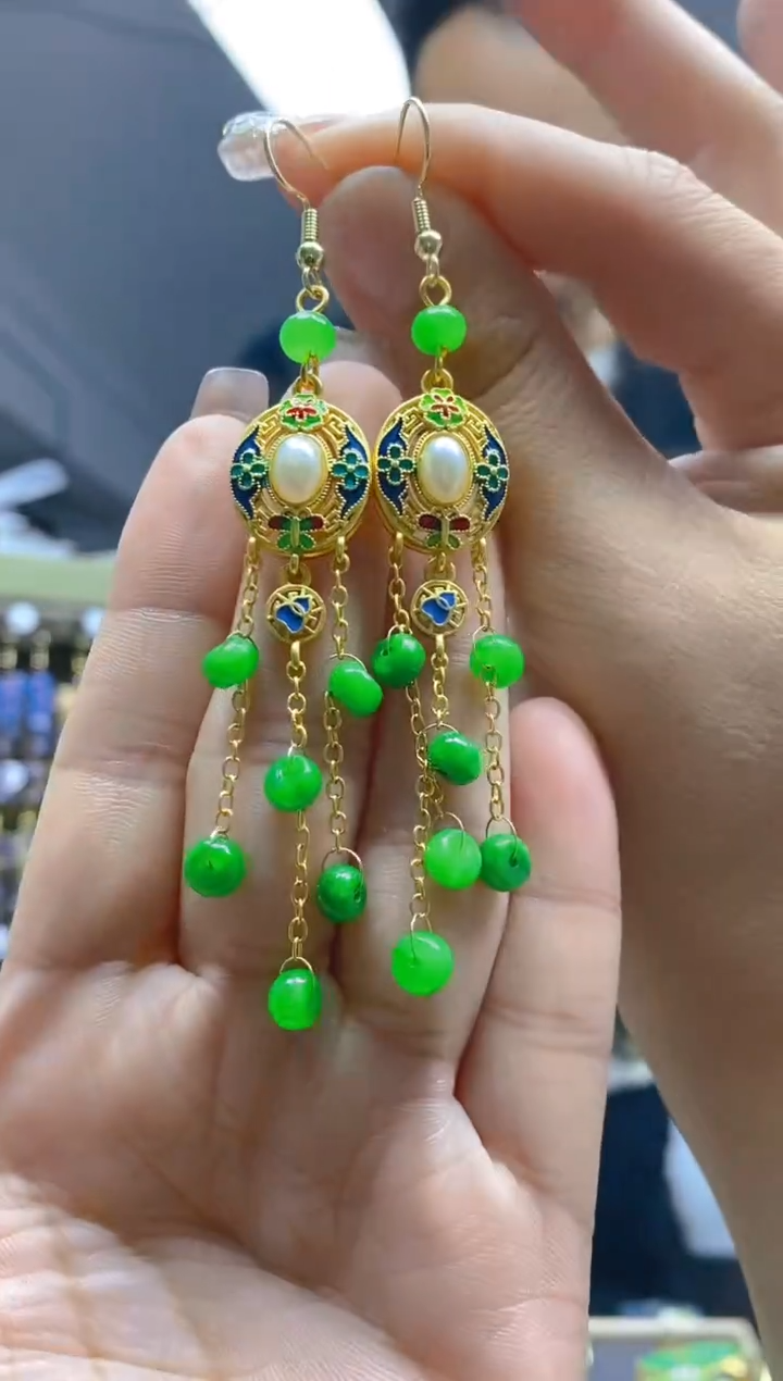 【闪购商品】翡翠耳饰合金163翡翠耳钩